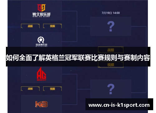 如何全面了解英格兰冠军联赛比赛规则与赛制内容 如何全面了解英格兰冠军联赛比赛规则与赛制内容